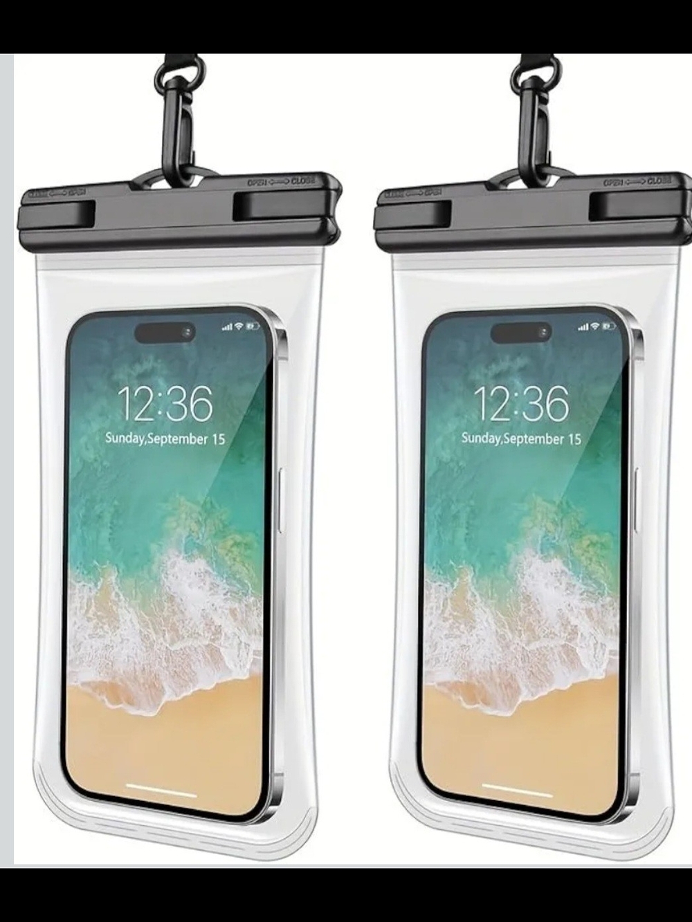 2 Pack Universal Waterproof Phone Pouch-Clear Protective Case with Lanyard